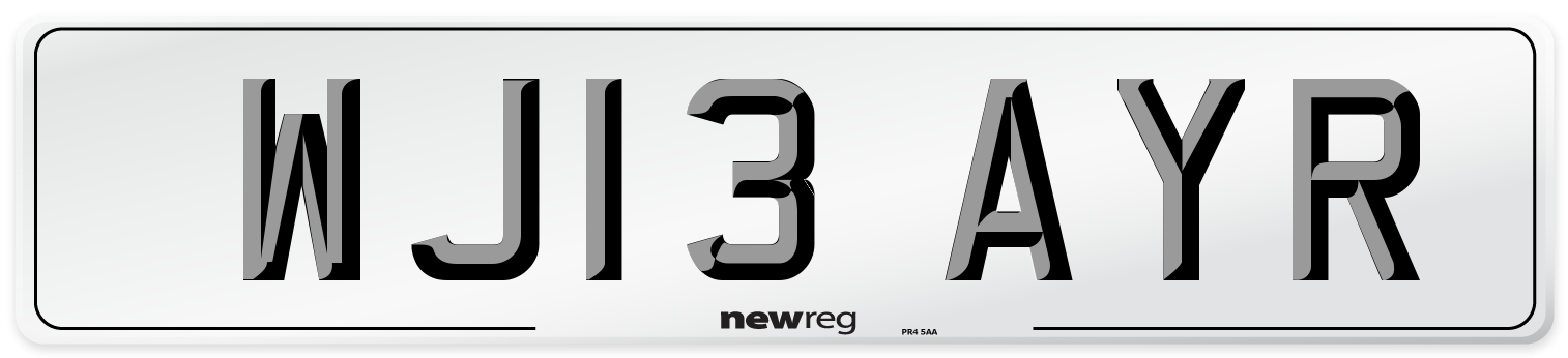 WJ13 AYR Number Plate from New Reg